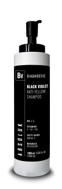 Absoluk Diagnostic Anti-Yellow Black Violet Shampoo 1000ml - Šampon proti žlutým tónům