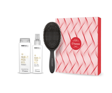 Balíček Framesi Morphosis Sublimis Oil - Šampon 250ml + Emulze 150ml + kartáč na vlasy