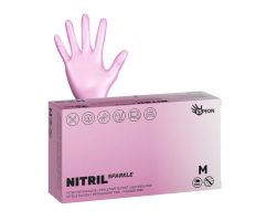 Nitrilové rukavice Nitril Sparkle vel. M 100ks - perleťově růžové, nepudrované