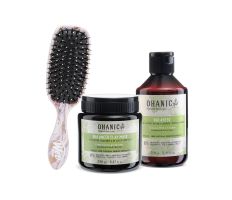 Ohanic Gift Set Balancer - Set na mastné vlasy šampon + maska + kartáč