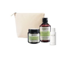 Ohanic Gift Set Balancer - Set na mastné vlasy šampon + maska + taštička + HEÖ mini