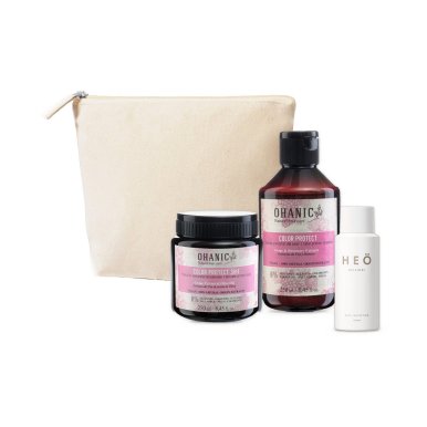 Ohanic Gift Set Color Protect - Set na barvené vlasy šampon + maska + taštička + HEÖ mini