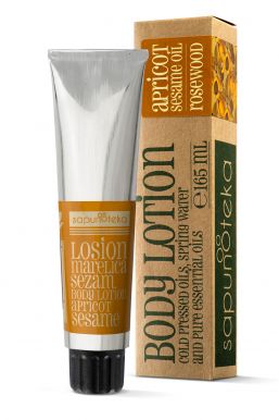 Sapunoteka Body Lotion Apricot 165ml - Tělový krém s meruňkovým a sezamovým olejem