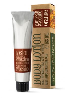 Sapunoteka Body Lotion Pumpkin 165ml - Tělový krém s dýňovým a avokádovým olejem