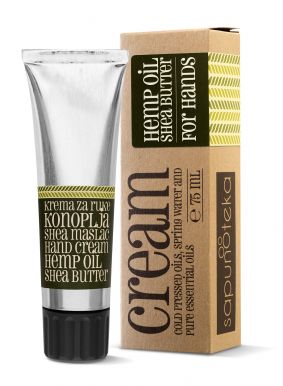 Sapunoteka Hands Cream Hemp & Shea Butter 75ml - Krém na popraskané ruce s konopím