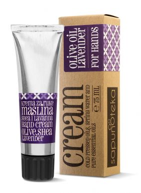 Sapunoteka Hands Cream Olive & Lavender 75ml - Krém na suché ruce olivy a levandule