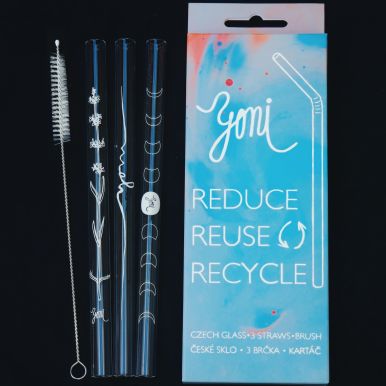 Yoni Set Skleněných Brček 3ks + kartáč